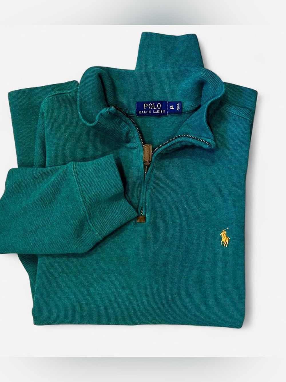 Polo by Ralph Lauren Teal Quarter-Zip Pullover XL